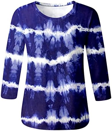Giysi Gizlemek Karın Kollu Bahar Gömlek Tops Bluzlar 3/4 Yumuşak Rahat Rahat Yuvarlak Kazak Boyun Kadınlar için Gevşek