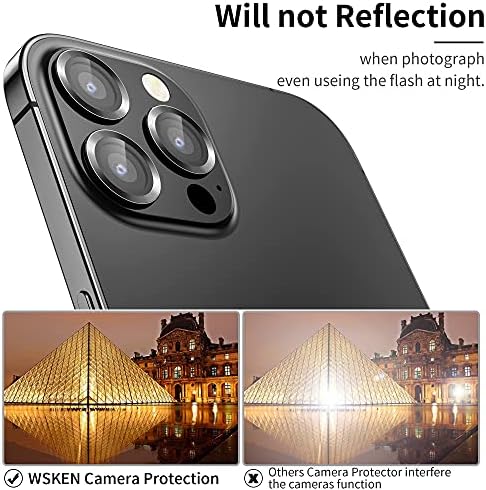 WSKEN [3 + 1 için iPhone 13 Pro Max( 6.7 inç) / iPhone 13 Pro (6.1 inç) Kamera Lens Koruyucu, çizilmez HD Temperli Metal