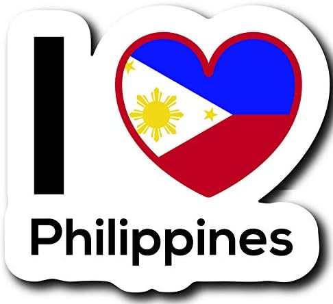 Aşk Filipinler Bayrağı çıkartma Ev Gurur Seyahat Araba Kamyon Van Tampon Pencere Laptop Kupası Duvar Bir 5 İnç Decal - MKS0223