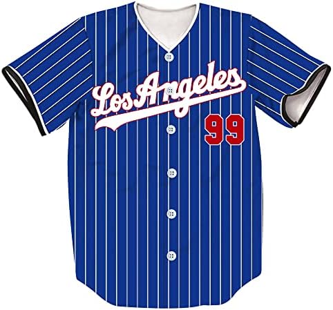 TIFIYA Los Angeles 99/23/24 Çizgili Baskılı Beyzbol Forması LA Beyzbol Takımı Gömlek Erkekler / Kadınlar / Genç