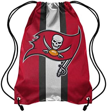 Sonsuza Koleksiyon NFL Tampa Bay Buccaneers Takım Şerit İpli Sırt Çantası BagTeam Şerit İpli Sırt Çantası, Siyah, 19 x 14