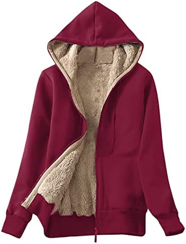 Kadınlar için ceketler Casual Parka Temel Katı Kapşonlu Kabanlar Flanel Astarlı Sıcak Palto Tam Zip Up Kış Hoodies Ceket