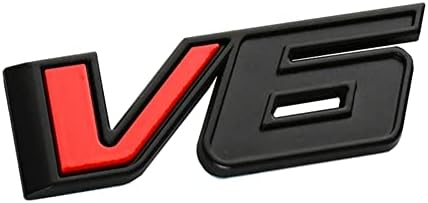 1 adet V6 Amblemi 3D Rozeti Kamyon Tabela Sticker Çıkartma için Yedek 17-21 Kanyon Colorado (Siyah / Kırmızı)