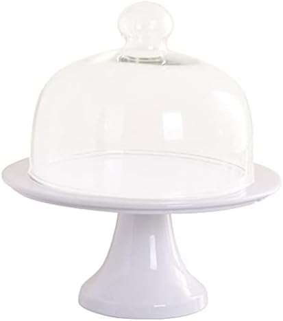 DOITOOL Kek Tutucu Seramik Standı kubbe kapaklı Çok Fonksiyonlu Servis Tabağı ve Tabağı Cupcake Standı teşhir tepsisi Düğün