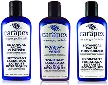 Carapex Botanik Anti-Aging Yüz Cilt Bakımı Bakım Seti Hassas Ciltler için / 3 Adımlı Yüz Temizleyici, yüz toniği ve Yüz Nemlendirici