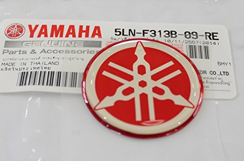 Yamaha 5LN-F313B-09 - RE-Orijinal 40mm Çap Yamaha Tuning Çatal Çıkartma Amblem Logo Kırmızı Yükseltilmiş Kubbeli Jel Reçine