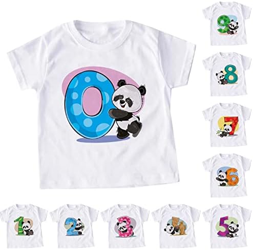 Yürümeye başlayan Çocuk Kız Yaz Kısa Kollu Panda Karikatür Baskılar T Shirt Üstleri Dış Giyim Sevimli Üstleri Yürümeye Başlayan