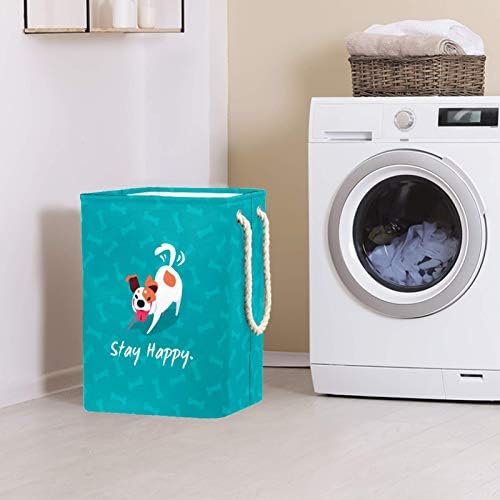 19.3 Bağlantısız çamaşır sepeti Kirli Giysiler Sepet Katlanabilir Ev Kreş Üniversite Daire Ofis Köpek Aqua Alıntı Mutlu Kalmak