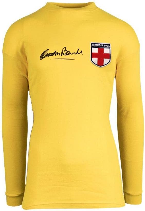 Gordon Banks İmzalı Sarı Kaleci Forması-1966 Dünya Kupası Galibi, Saint Georg - İmzalı Futbol Formaları