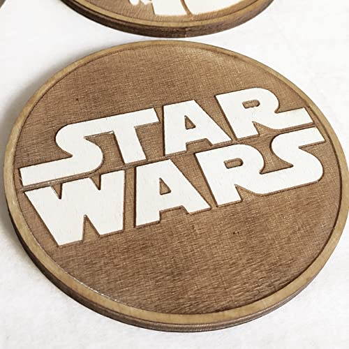 6 Ahşap Bardak Altlığı Seti - Star Wars Koleksiyonu