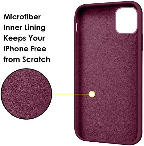 MOCCA iPhone 11 için Kılıf ile Halka Kickstand / Süper Yumuşak Mikrofiber Astar / Anti-Scratch Sıvı Silikon Şok Emici iphone