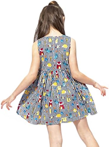 KAGAYD Kızlar Plaj Elbise Toddler Elbise Yaz Kolsuz Moda Boyama Prenses Elbise Kızlar için Moda Dış Giyim (Siyah, 4-5 Yıl)