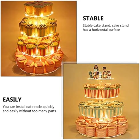 Zerodeko Servis Tepsisi Yuvarlak 1 adet Kullanışlı Zarif Şeffaf Pratik Akrilik Kek Standı Parti Doğum Günü Ev Yuvarlak kek