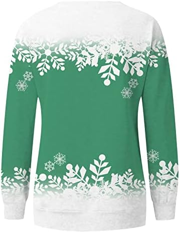 Fandream Şükran Tişörtü Kadınlar için Merry Christmas Kukuletası Boyun Hiçbir Kaput T Shirt Atletik Klasik Bayan Kazak