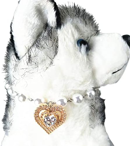 Floralby Pet köpek tasması Parlak Moda Bakır Köpek Yavru Rhinestone Kolye Güzel Altın S