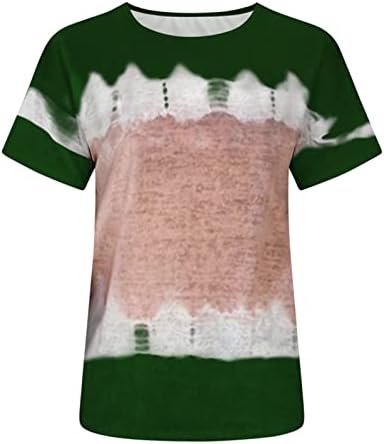 Batı Gömlek Kadınlar için Scoop Boyun Baskı Yaz Bluzlar Gevşek Casual Tees Gömlek Moda Kısa Kollu Bluz Tops