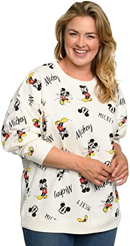 Disney Bayan Artı Boyutu Mickey Mouse Kazak Hafif Polar Kazak
