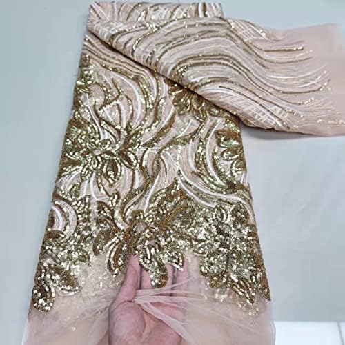 MaisonT Yeşil 3D Sequins Tül Dantel Afrika Dantel Kumaş Güzel Fransız Örgü Net Dantel Kumaşlar 5 Yards için düğün elbisesi-Dantel