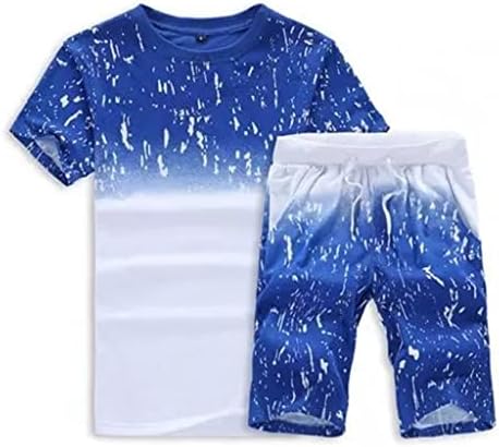 yok Kısa Kollu Yaz Spor Giyim Baskı erkek Degrade Takım Elbise Plaj Kıyafeti (Renk: B, Boyut: Mcode)