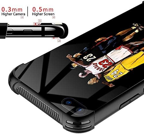 ZİMENG CHEN iPhone 8/7 / SE 2020 Kılıf, ABD Basketbol Yıldızı033 Desen Temperli Cam iPhone 7 Kılıfları Kız Erkek Erkek [Çizilmez]