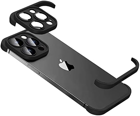 lensli tharlet iPhone 13 Pro Max Kılıf Kamera Koruyucu, Çerçevesiz Dört Köşe Düşme Koruma Matı Yumuşak TPU Silikon Kapak