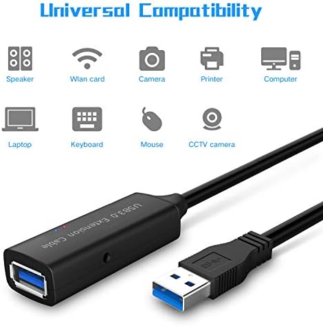 RSHTECH 3.5 inç Alüminyum USB C sata Sabit Disk Muhafaza + 50 Ft USB 3.0 Aktif Uzatma Kablosu ile 5V 2A Güç Adaptörü