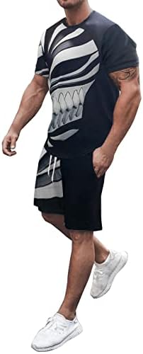 Xiloccer Erkek Yaz Kıyafeti 2 Parça Setleri 2023 Kısa Kollu Kas T Shirt ve Şort Setleri Egzersiz Eşofman erkek Spor Giyim