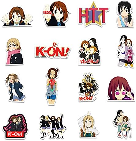 Anime K-ON Çıkartma Paketi, 50 Adet, Karuiongaku Japon Karikatür Vinil Su Geçirmez Çıkartmalar Su Şişesi, Dizüstü Bilgisayar,