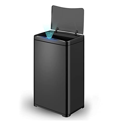UXZDX Yüksek Kapasiteli Akıllı çöp tenekesi Paslanmaz Çelik Otomatik Sensör çöp tenekesi Ofis Banyo Mutfak çöp kutusu (Renk: