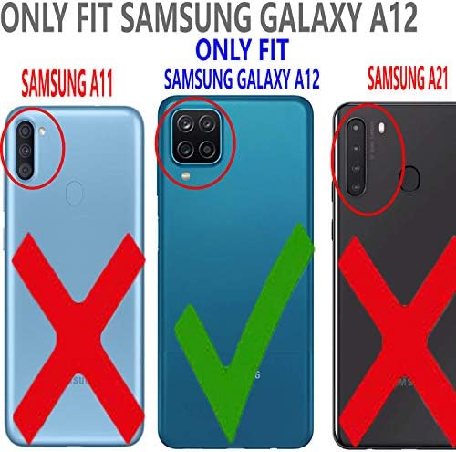 Samsung A12 5G Durumda, Galaxy A12 5G Durumda, Temperli Cam Ekran Koruyucu ile, Circlemalls Ağır Askeri Sınıf 12 ft Darbeye