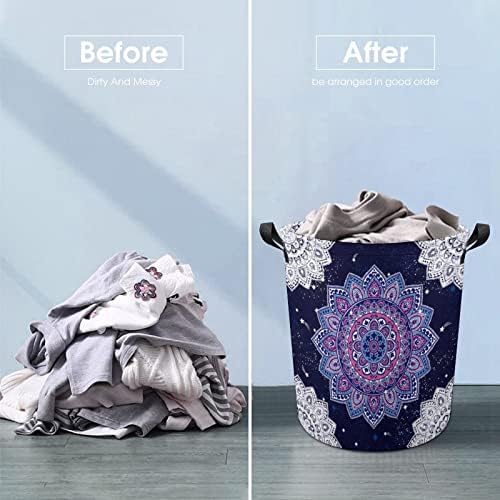 Hint Çiçek Paisley Süs Desen çamaşır kollu sepet Yuvarlak Katlanabilir çamaşır sepeti Depolama Sepeti Yatak Odası Banyo için