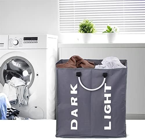 LUKEO Katlanır çamaşır sepeti Büyük Kirli çamaşır sepeti Sepet Sıralayıcısı Bez Kirli Giysiler Çanta ile Alüminyum kolu (Renk