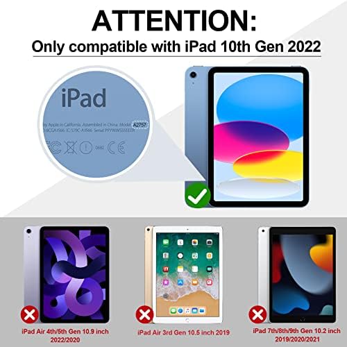 GROLEOA iPad 10th Nesil Kılıf 2022: Çocuklar için iPad 10th Gen 10.9 inç için Askeri Sınıf Darbeye Dayanıklı Sağlam Koruyucu