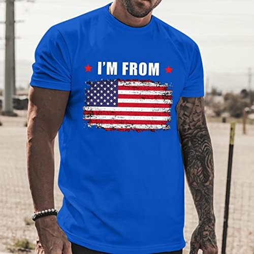 HDDK 4th Temmuz erkek kısa kollu t-shirt Vatansever ABD Bayrağı Baskı Crewneck Tee Üstleri Yaz Rahat Temel Gömlek