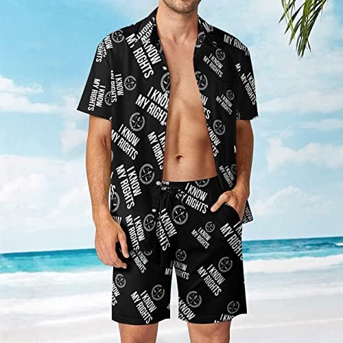 Haklarımı Biliyorum Erkekler 2 Parça Hawaii Seti Düğmeli Kısa Kollu Gömlek plaj pantolonları Gevşek Fit Tees Eşofman