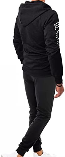 Erkek Sonbahar ve Kış Üst takım elbise Spor ve Eğlence Polka Dot Kazak ve Erkek Yelek Takım Elbise Pantolon (Siyah-B, L)