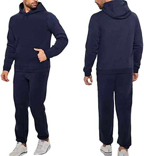 HZB Erkekler Ceket Eşofman Casual Sweatpants Katı Kış Sonbahar Hoodies Pantolon Setleri