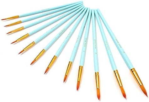 DLOETT 12 Adet Profesyonel Boya Fırçaları Naylon Saç Sanatçısı Boyama Fırçası Akrilik Yağ Suluboya Sanat Malzemeleri (Renk