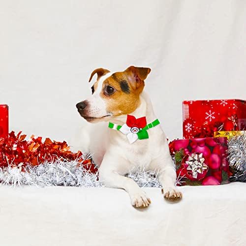 20 adet Noel Pet Papyon, Noel Karikatür Yama ile Ayarlanabilir Köpek Kravat, kardan Adam Geyik Noel Ağacı Aksesuarları Kombinasyonu