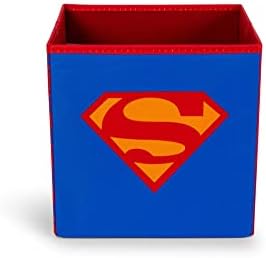 DC Comics Superman Logosu 11 İnç Saklama Kutusu Küp Organizatörler, Kumaş Sepet Konteyner, Cubby Küp Klozet Organizatör /