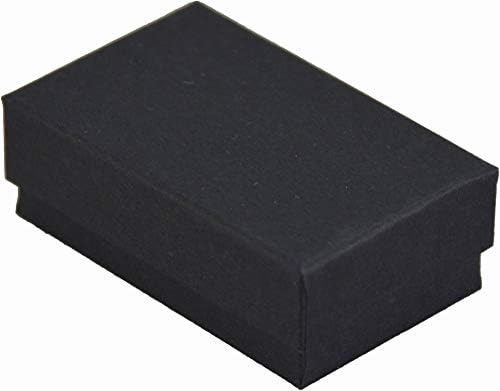 JPB Mat Siyah Pamuk Dolgulu Mücevher Kutusu 21 (100'lü Kasa) 2,5 inç x 1,5 inç
