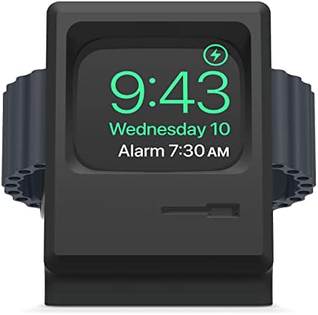 elago W3 Standı Apple Watch Ultra ile Uyumlu, Seri 8/7/6/5/4/3/2/1/SE (49mm, 45mm,44mm, 42mm) (Siyah) - Klasik Monitör Tasarımı,