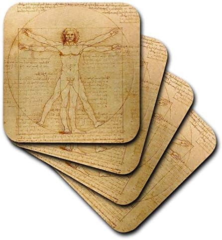 3dRose cst_155633_1 Vitruvius Adamı Leonardo Da Vinci 1490-Güzel Anatomik Sanat-İnsan anatomisi Kalem ve Mürekkep Çizimi-Yumuşak