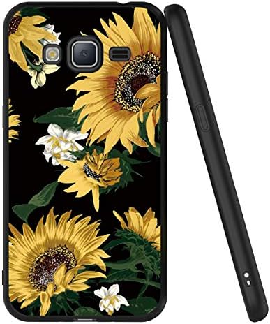 Yoedge Galaxy J3 , Desenli Siyah telefon kılıfı 【Ultra İnce】 Darbeye Dayanıklı Esnek Yumuşak Jel TPU Silikon arka kapak