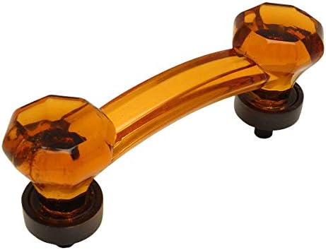 Cosmas 5 Paket 6397ORB-A Yağ Ovuşturdu Bronz Amber cam kapı kolu ve tokmağı Çekme-3 inç (76mm) delik Merkezleri