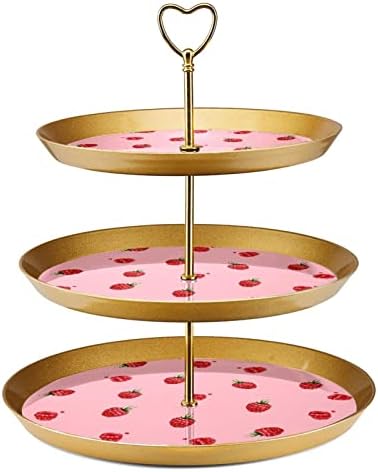 Kek Standları 3 Set, renkli Küçük Çilek Kek Ayaklı Ekran Masa Tatlı Cupcake Standı Düğün Bebek Duş Kutlama
