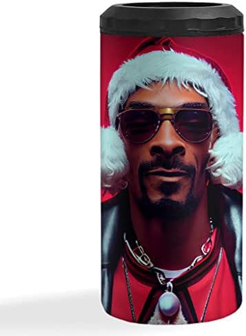 Merry Christmas Snoop Dog Yalıtımlı İnce Kutu Soğutucu - Noel Kutu Soğutucu-Temalı Yalıtımlı İnce Kutu Soğutucu