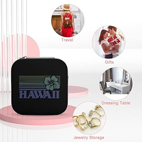 Hawaii kadın Premium Seyahat Küçük Mücevher kolye kutusu Yüzük Depolama Organizatör Mini Vitrin