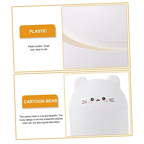 Zerodeko Masaüstü çöp tenekesi Mini çöp tenekesi Plastik Ev Depolama Kovası Çocuk Beyaz Yatak Odası Dekorasyon Aksesuarları