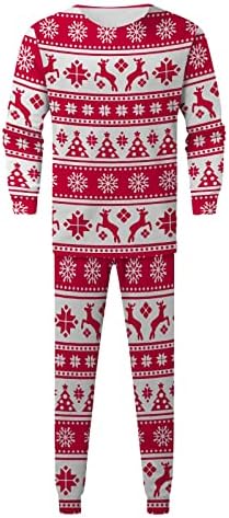 Noel Erkekler Salonu Eşofman 2 Parça Uzun Kollu Yuvarlak Boyun üst Bluz pantolon seti Moda Baskı Pijama Takımı